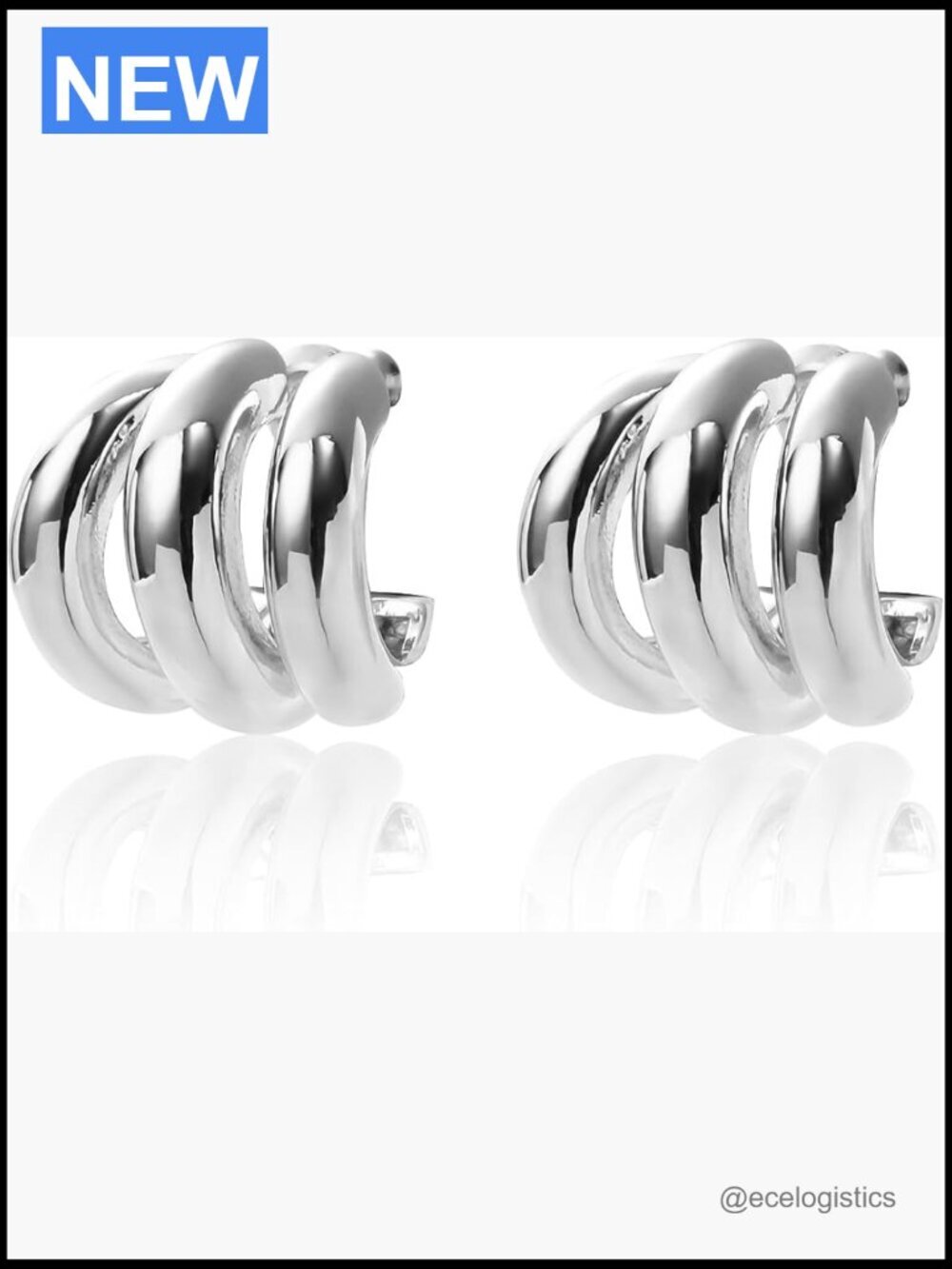 Two Tone Hoop Earrings Hypoallergenic Sterling Silver Plated Copper 25mm